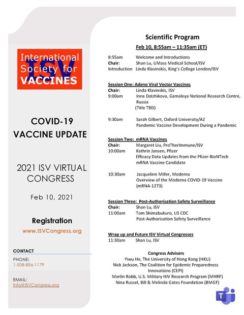 2021 ISV Virtual Congress program