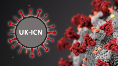 UK-ICN logo and coronavirus graphic