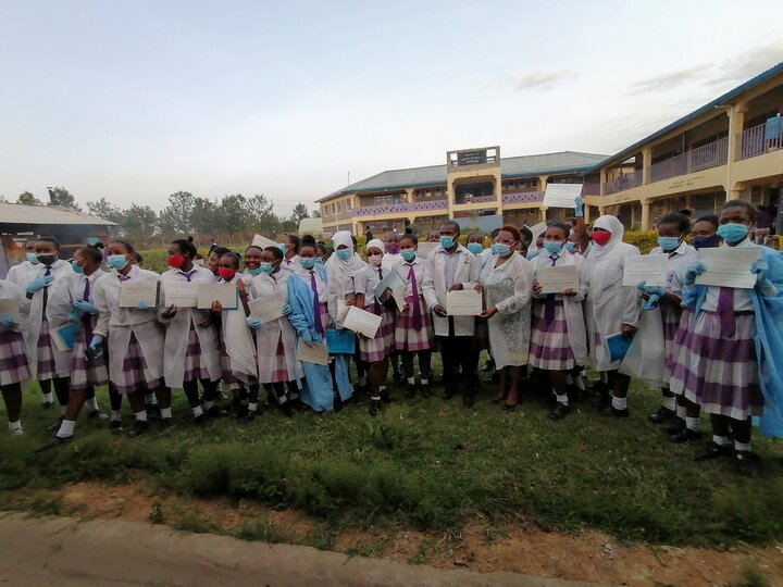 Group photo at St Loise Girls Secondary School