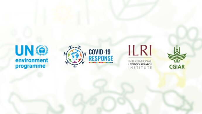 UN Environment Programme, Covid-19 response, ILRI and CGIAR logos