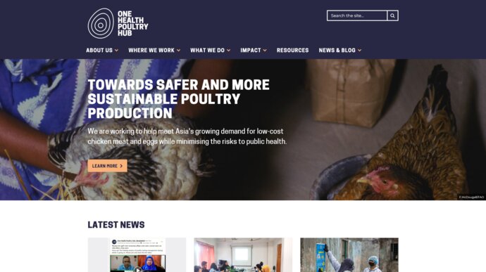 Screenshot of the One Health Poultry Hub homepage