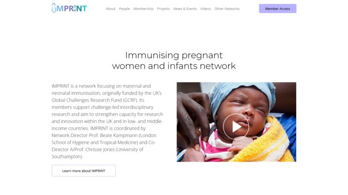 Screenshot of the IMPRINT website