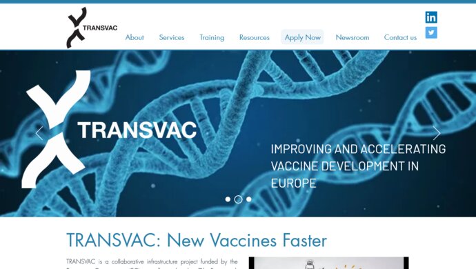 Screenshot of the Transvac website
