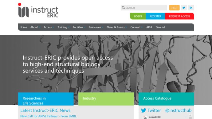 Screenshot of the Instruct-ERIC homepage