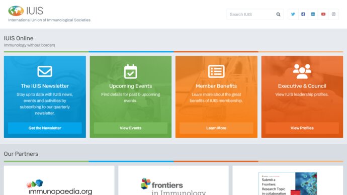 Screenshot of the IUIS website