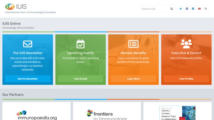 Screenshot of the IUIS website