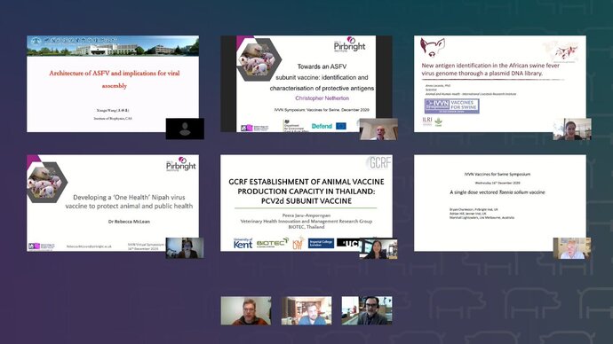 Screenshots of six presentations shown at the symposium
