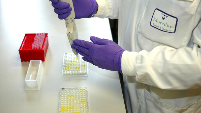 Moredun Research Institute scientist in the lab