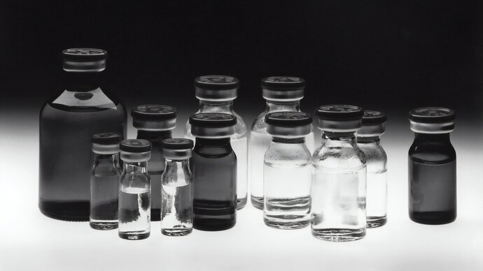 A collection of glass vials