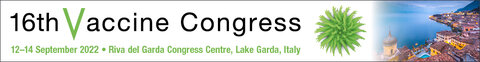 16th Vaccine Congress flyer with image of Lake Garda. 12-14 September 2022, Riva del Garda Congress Centre, Lake Garda, Italy