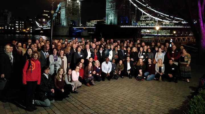Conference group photo in London